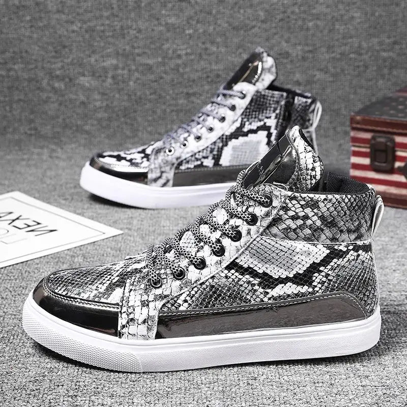 Black and white snakeskin shoes on sale