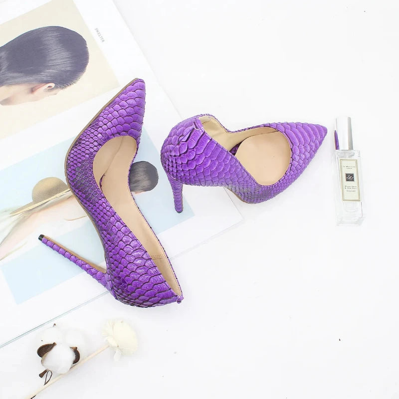 Purple Snakeskin Pumps Snakes Store