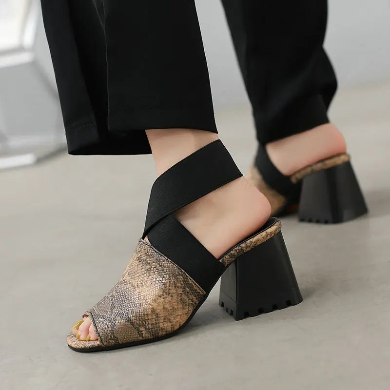 Peep Toe Snakeskin Heels Snakes Store