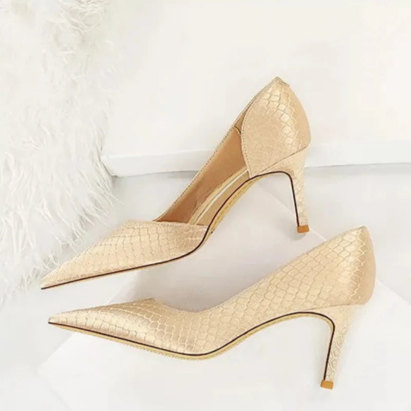 Snakeskin Pointed Toe Pumps Snakes Store