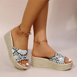 Snakeskin Round Toe Wedges - Vignette | Snakes Store