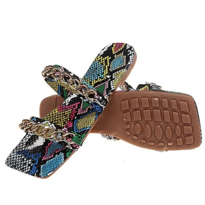 Snakeskin Two Strap Sandals Snakes Store