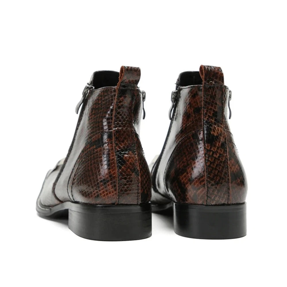 Brown Snake Print Boots Snakes Store