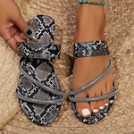 Snake Print Thong Sandals - Vignette | Snakes Store