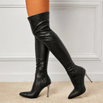 Over The Knee Snakeskin Boots - Vignette | Snakes Store