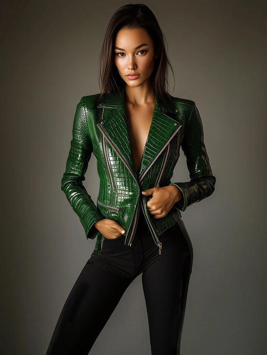 Green Snake Print Jacket