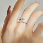 Silver Diamond Snake Ring - Vignette | Snakes Store