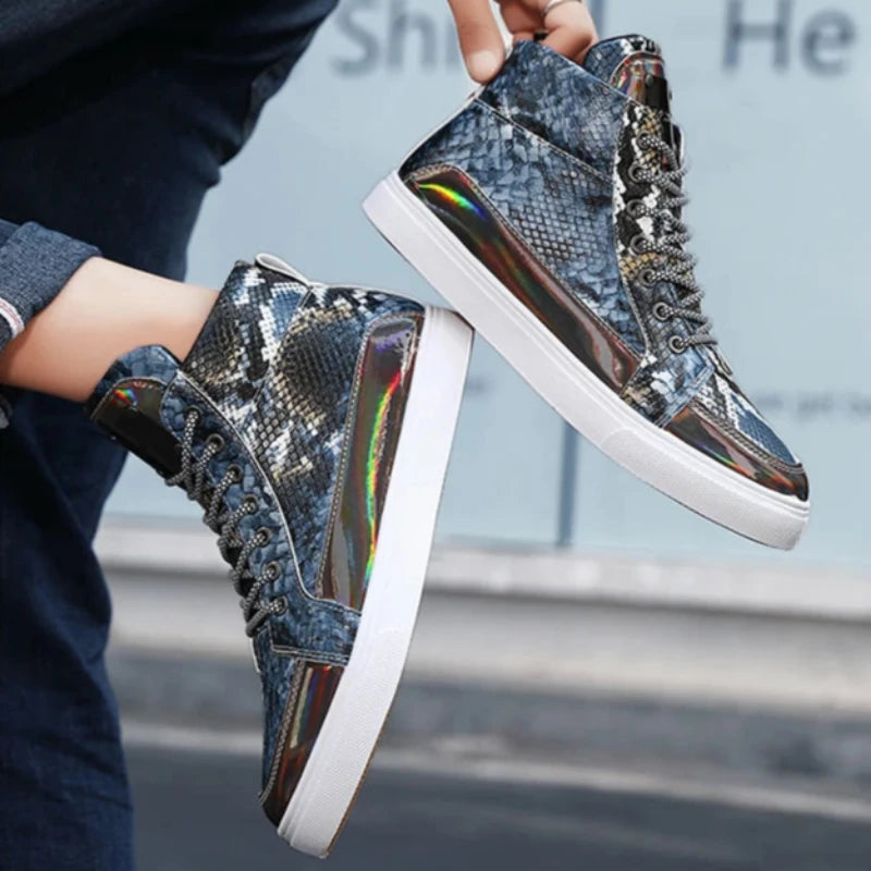 Blue Snakeskin Sneakers Snakes Store