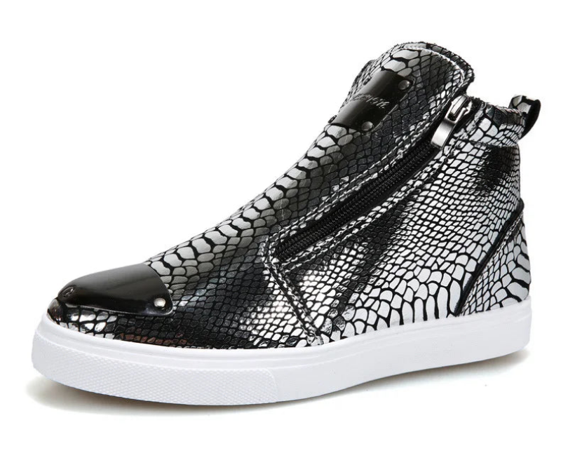 Silver Snakeskin Sneakers Snakes Store