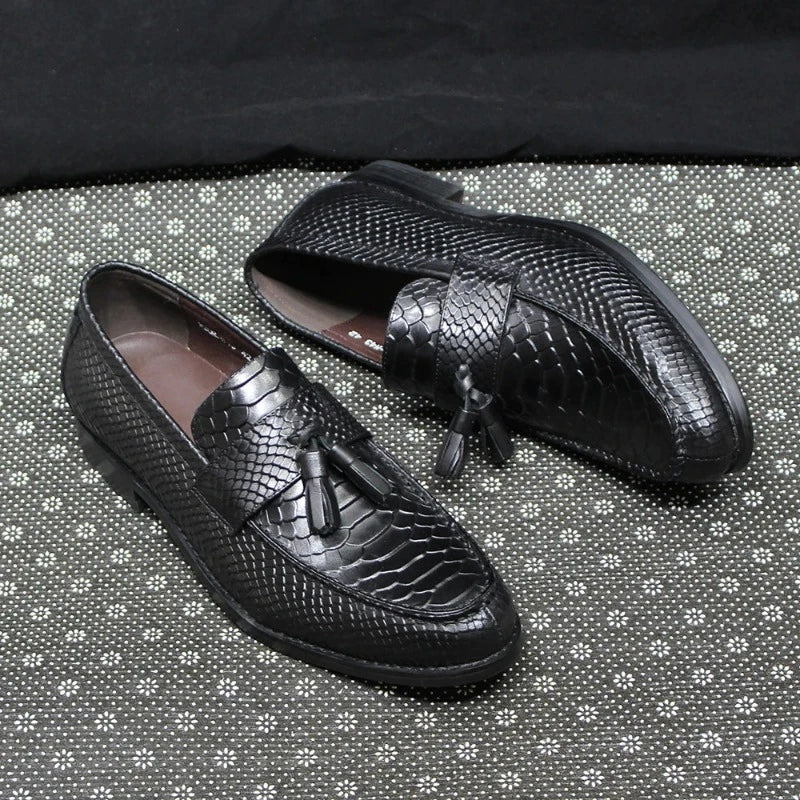 Black Snake Tassel Loafers Snakes Store