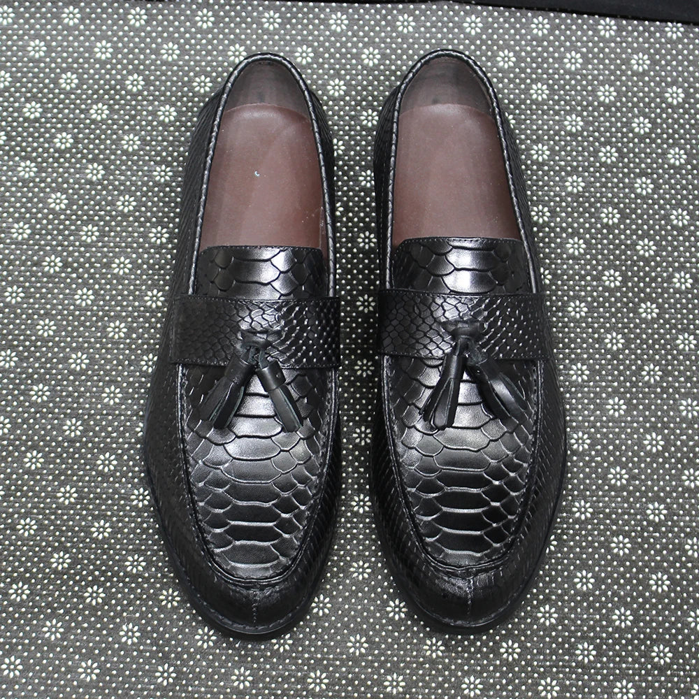 Black Snake Tassel Loafers Snakes Store