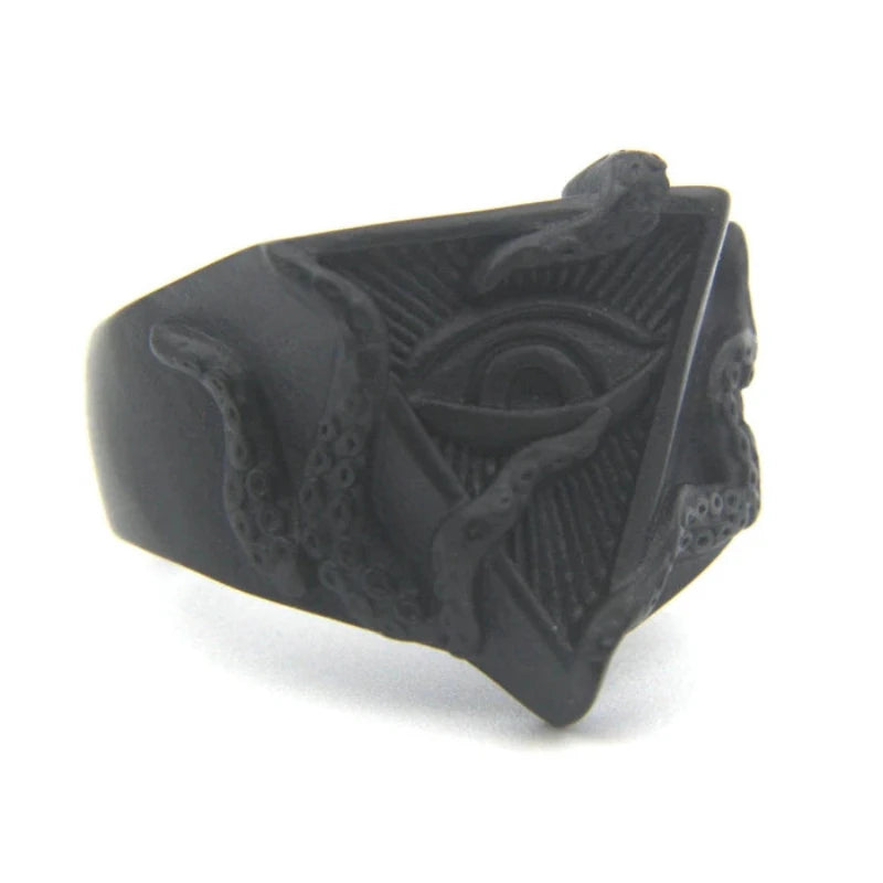 Snake Eye Ring Black 316L Stainless Steel Snakes Store