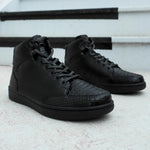 Black Snake Skin Sneakers - Vignette | Snakes Store