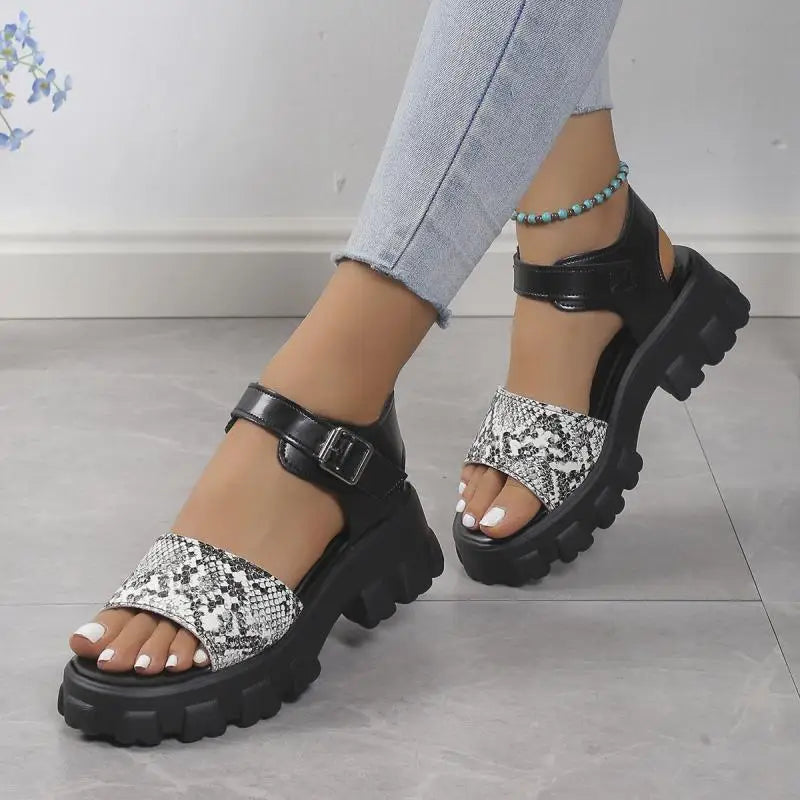 Snake Print Platform Sandals Snakes Store