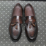 Brown Snake Tassel Loafers - Vignette | Snakes Store