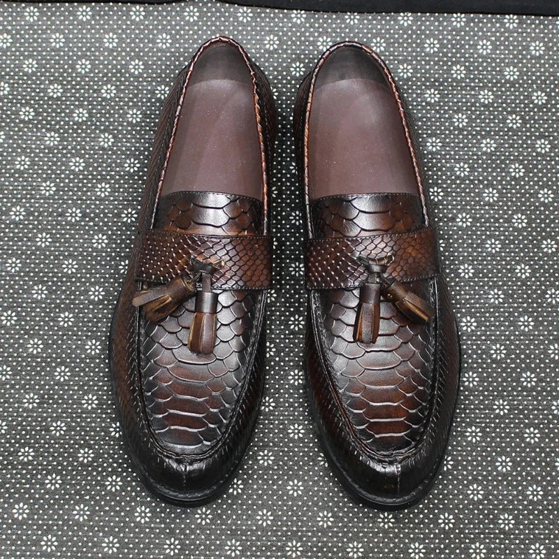 Brown Snake Tassel Loafers Snakes Store