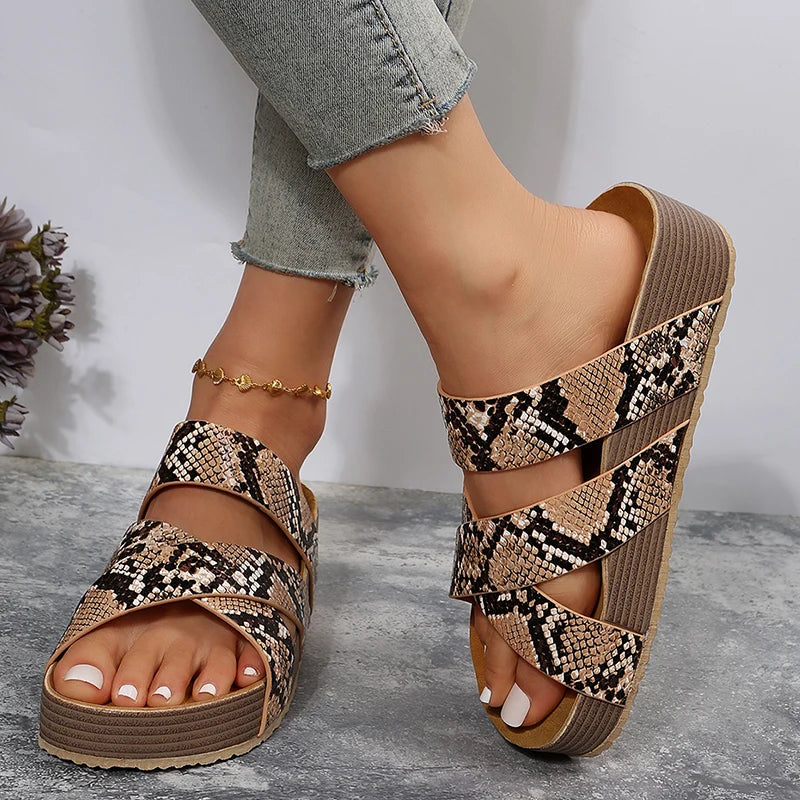 Brown Snakeskin Sandals Snakes Store