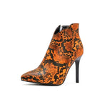 Orange Snakeskin Booties - Vignette | Snakes Store