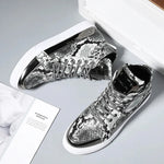 Black and White Snakeskin Sneakers - Vignette | Snakes Store