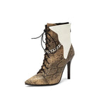 Snakeskin Stiletto Booties - Vignette | Snakes Store