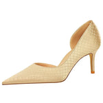 Snakeskin Pointed Toe Pumps - Vignette | Snakes Store