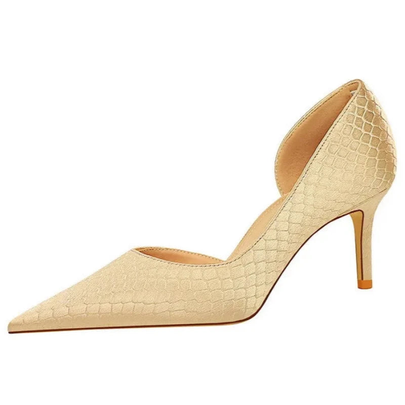 Snakeskin Pointed Toe Pumps Snakes Store