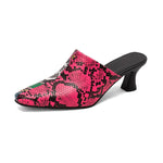 Pink Snakeskin Mules - Vignette | Snakes Store