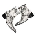 Black And White Snakeskin Boots - Vignette | Snakes Store