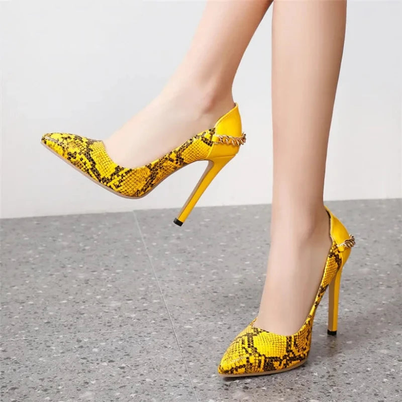 Yellow Snakeskin Pumps Snakes Store