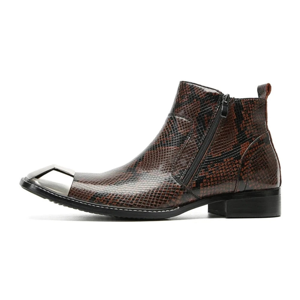 Brown Snake Print Boots Snakes Store