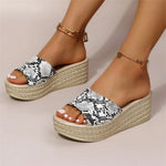 Snakeskin Round Toe Wedges - Vignette | Snakes Store