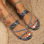 Snake Print Thong Sandals - Vignette | Snakes Store