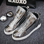 Silver Snakeskin Sneakers - Vignette | Snakes Store