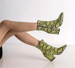 Yellow Snakeskin Booties - Vignette | Snakes Store