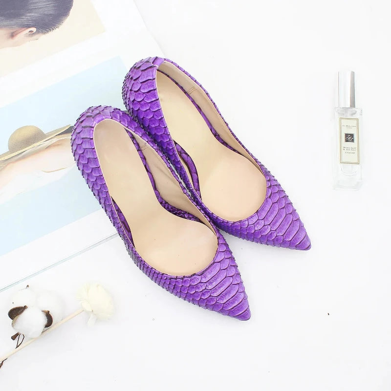 Purple Snakeskin Pumps Snakes Store