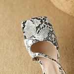 Snakeskin Sandals Low Heel - Vignette | Snakes Store