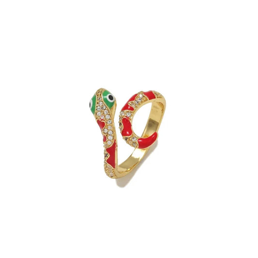 Red Snake Ring Red 925 Sterling Silver One fits for most Snakes Store