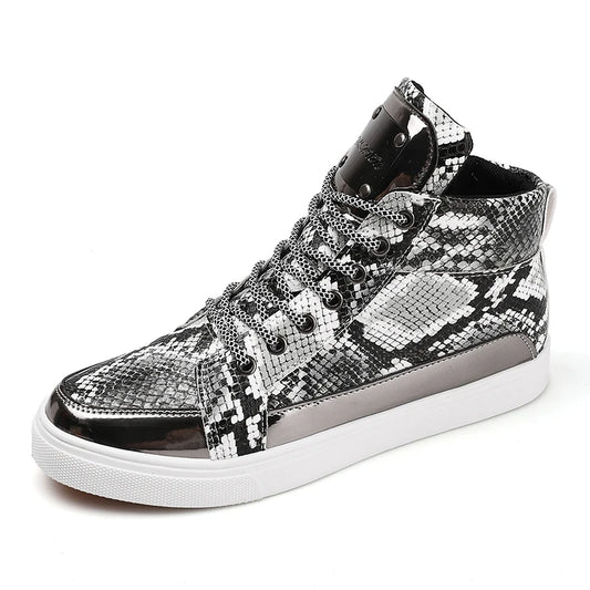 Black and White Snakeskin Sneakers Black with White Snakes Store