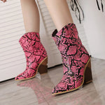 Pink Snake Print Booties - Vignette | Snakes Store