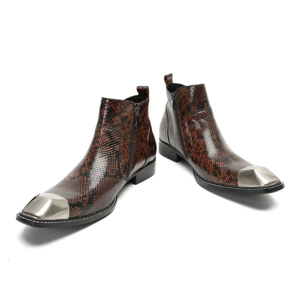 Brown Snake Print Boots Snakes Store