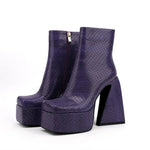 Purple Snakeskin Booties - Vignette | Snakes Store