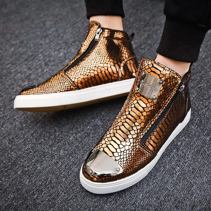 Gold Snakeskin Sneakers Snakes Store