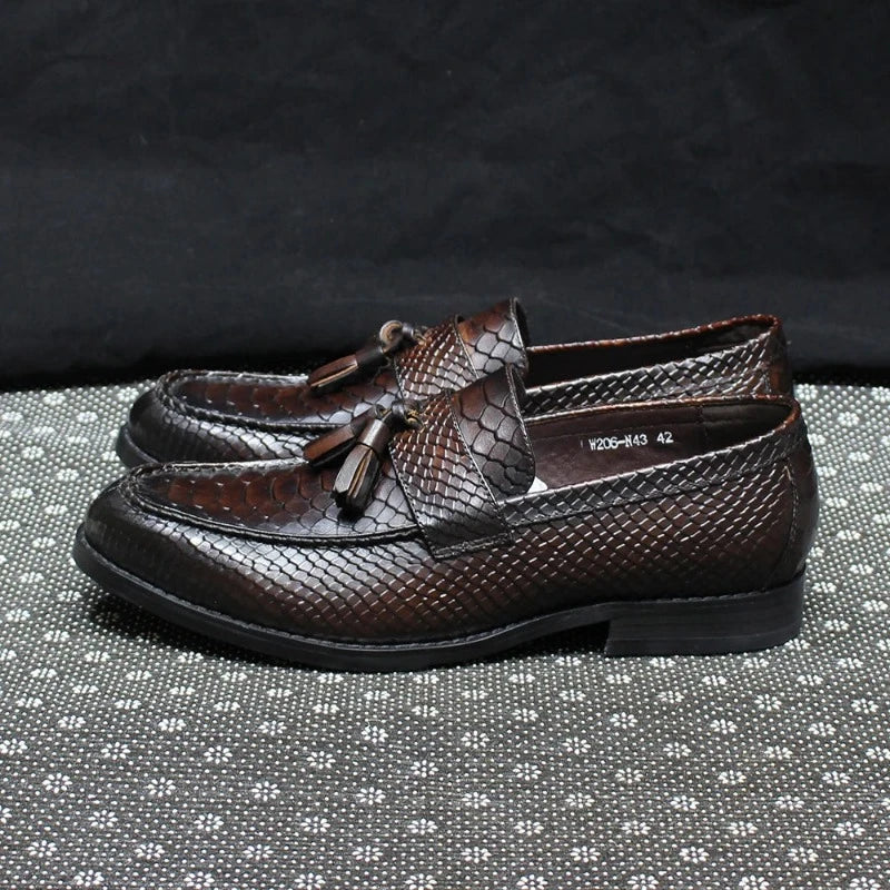 Brown Snake Tassel Loafers Snakes Store