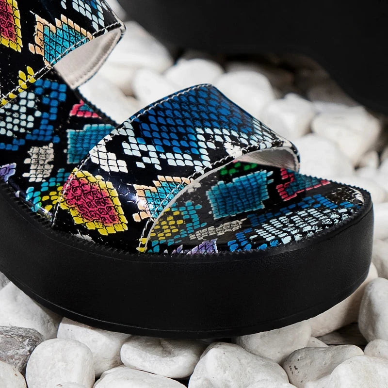 Multicolor Snakeskin Wedges Snakes Store