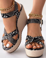 Black Snakeskin Wedges - Vignette | Snakes Store