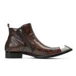 Brown Snake Print Boots - Vignette | Snakes Store