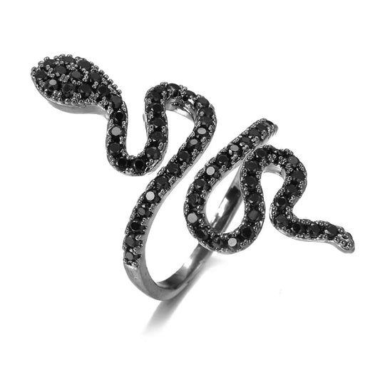 Black and White Diamond Snake Ring Black and White Copper One fits for most Snakes Store