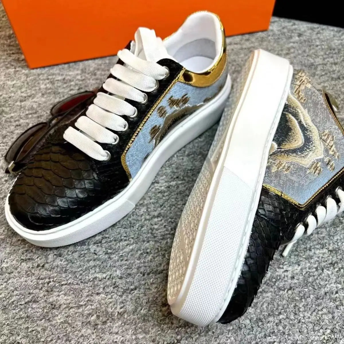 Snake Leather Sneakers Snakes Store