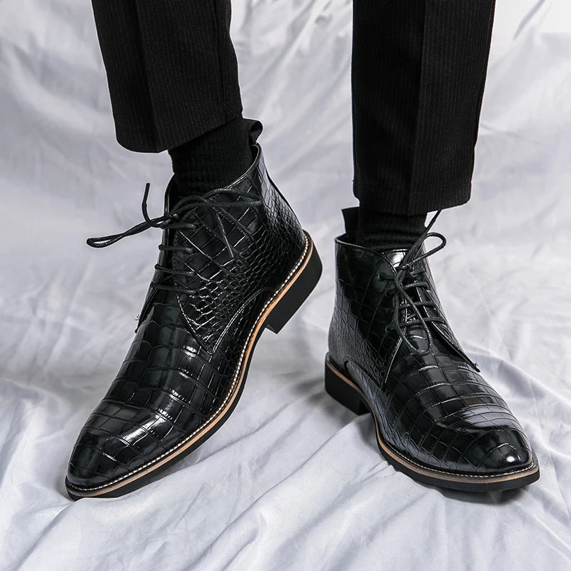 Snakeskin Chelsea Boots Black Split Leather Snakes Store