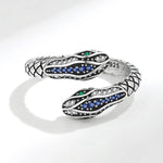 Blue Diamond Snake Ring - Vignette | Snakes Store